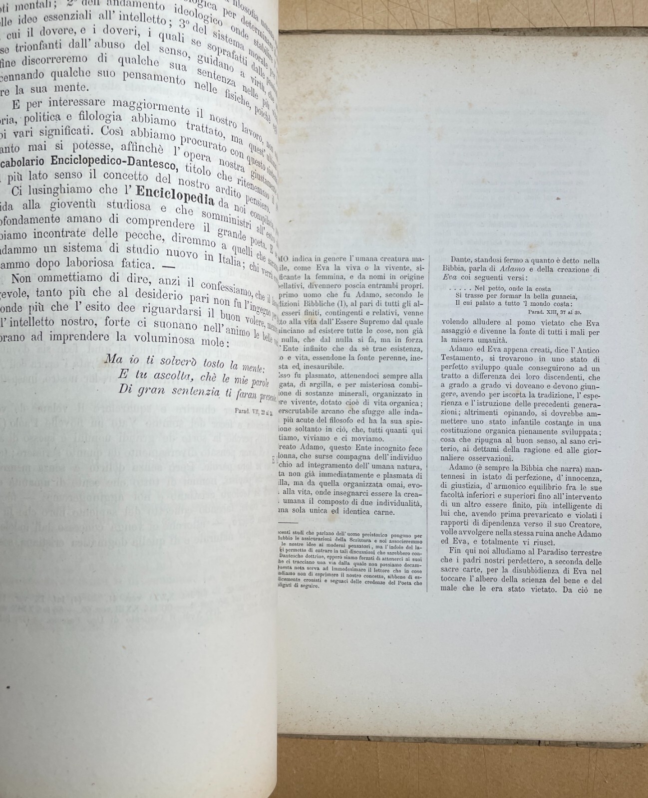 Vocabolario Enciclopedico Dantesco Del Conte Gaddi Hercolani (Bologna, 1876) Con Dedica
