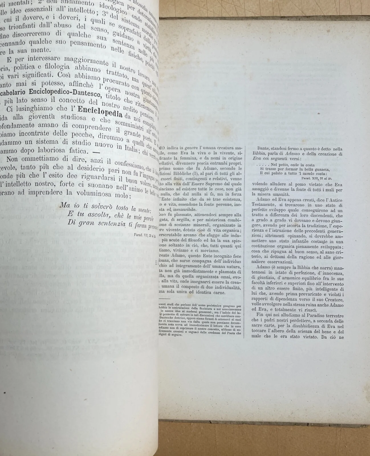 Vocabolario Enciclopedico Dantesco del Conte Gaddi Hercolani (bologna, 1876) con Dedica