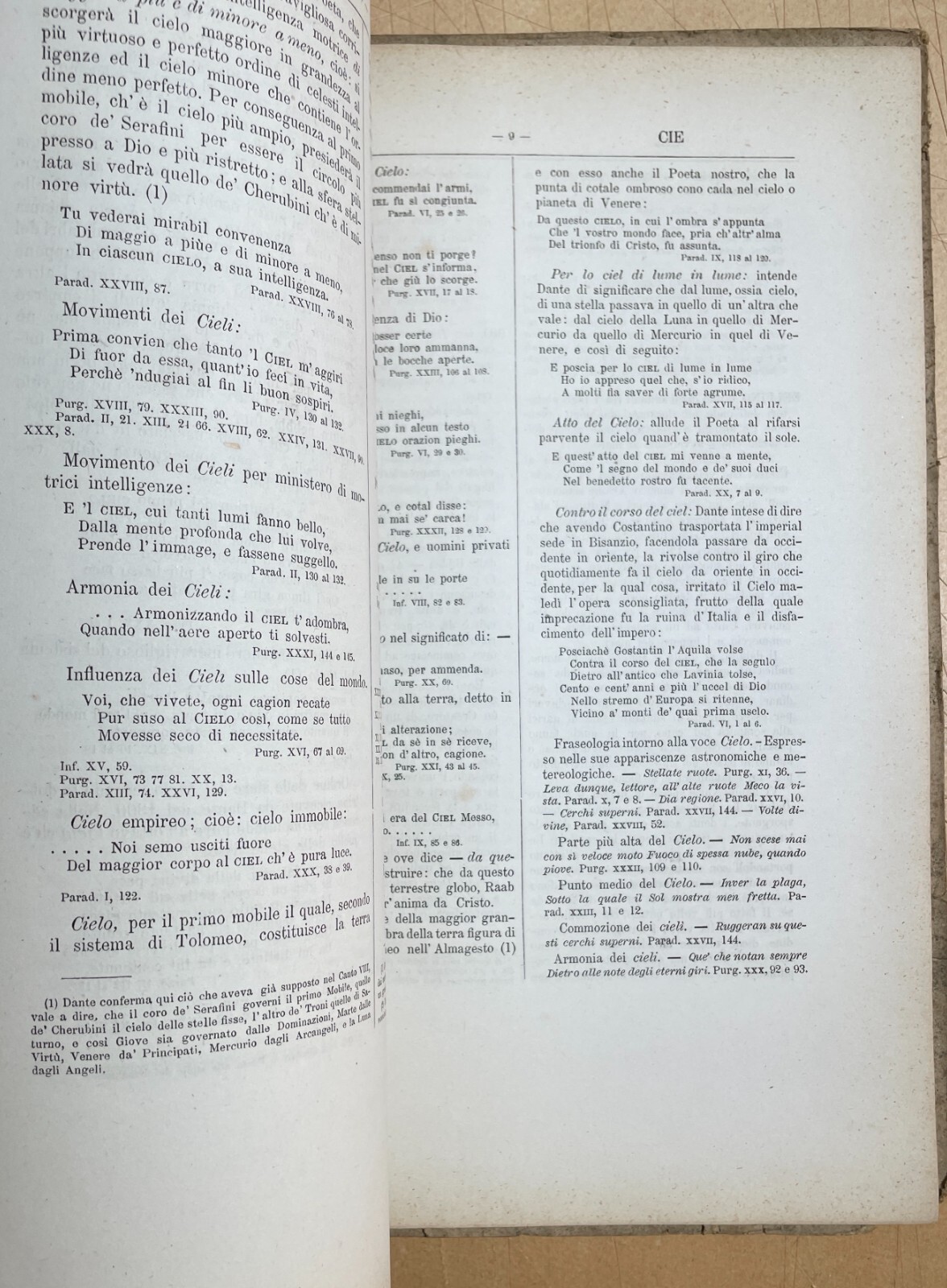 Vocabolario Enciclopedico Dantesco Del Conte Gaddi Hercolani (Bologna, 1876) Con Dedica