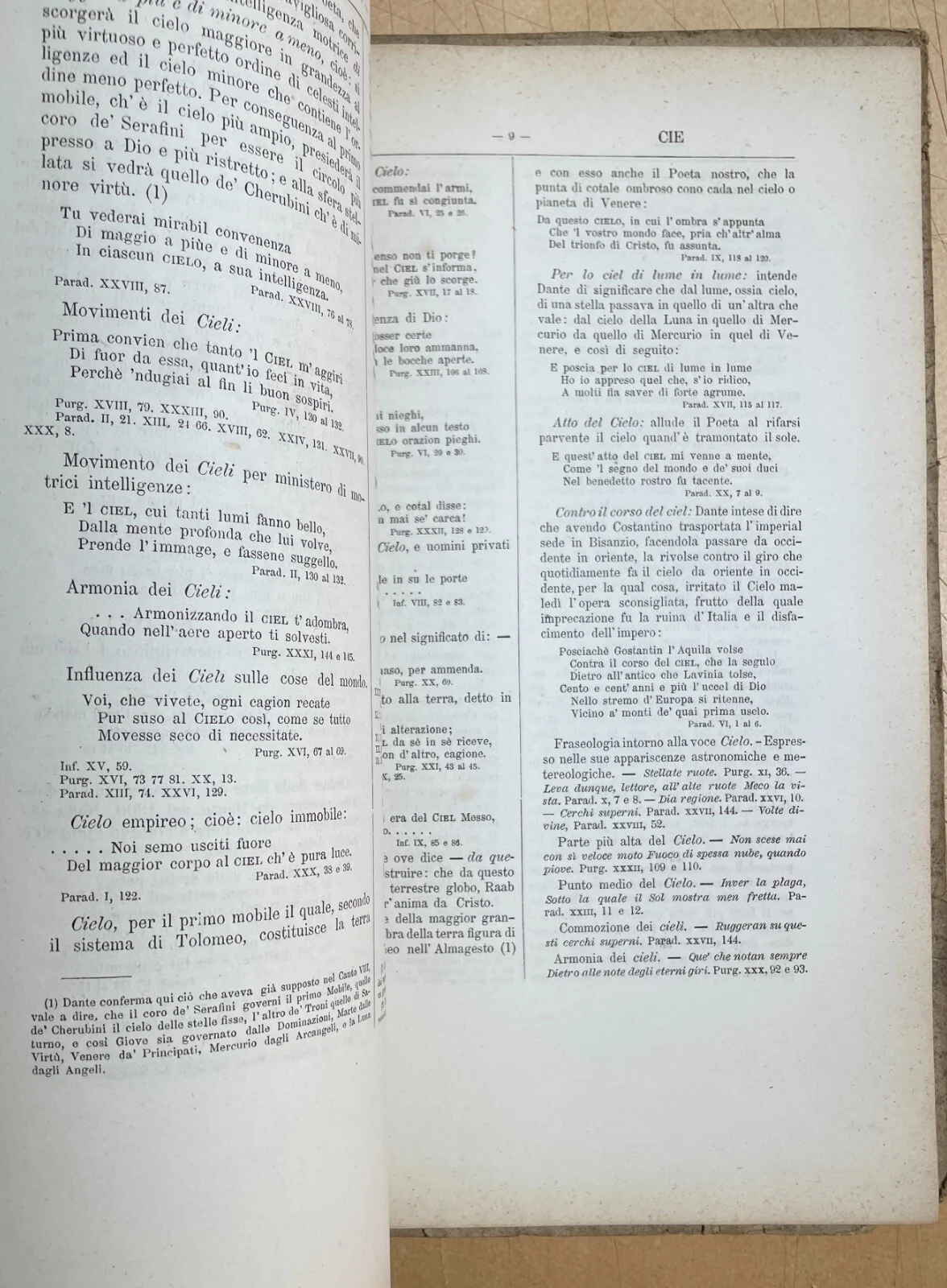 Vocabolario Enciclopedico Dantesco del Conte Gaddi Hercolani (bologna, 1876) con Dedica
