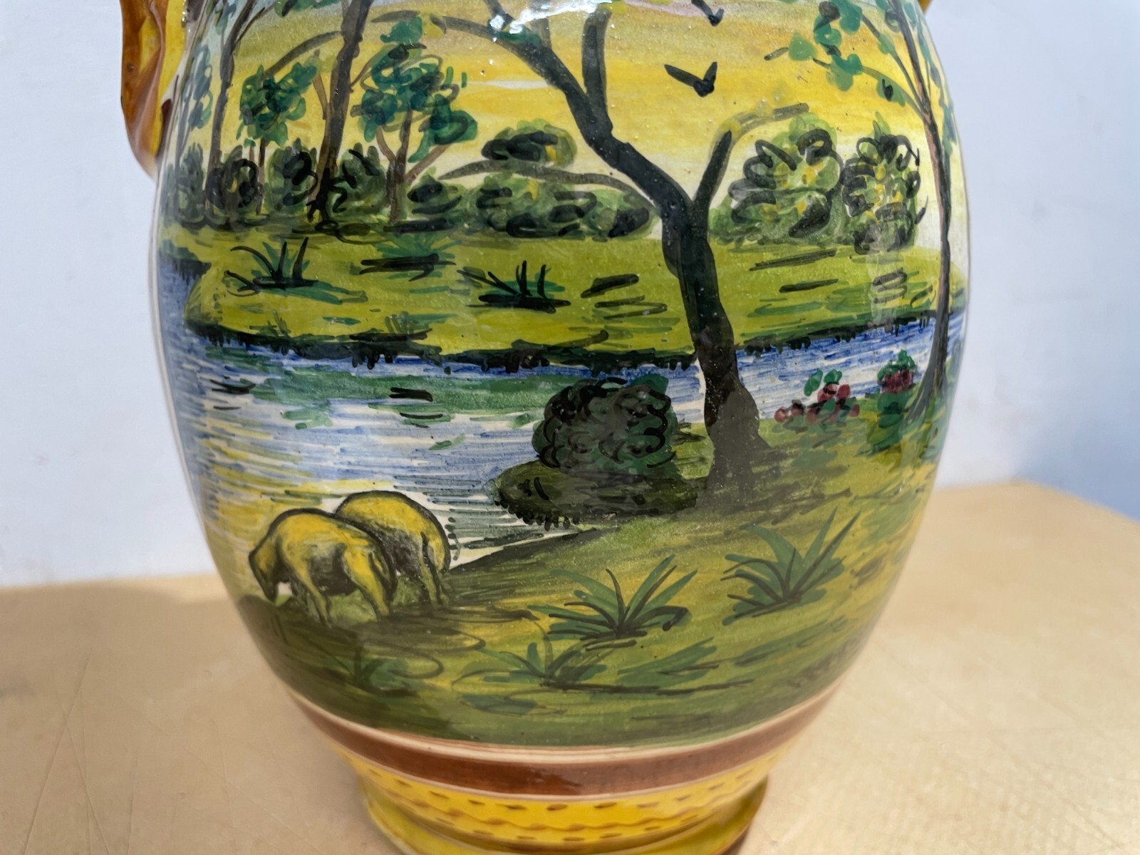 Arte E Artigianato Popolare Decorativo: Vaso In Ceramica Con Paesaggi Artistici