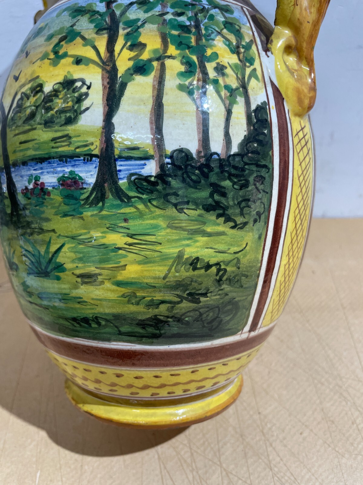 Arte E Artigianato Popolare Decorativo: Vaso In Ceramica Con Paesaggi Artistici