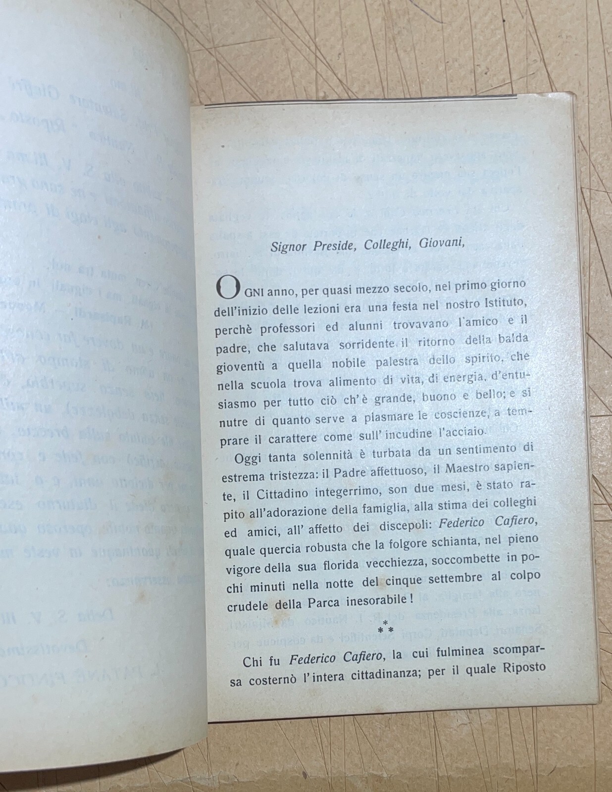 Sicilia, Riposto: Antico Necrologio Di Federico Cafiero, 1921