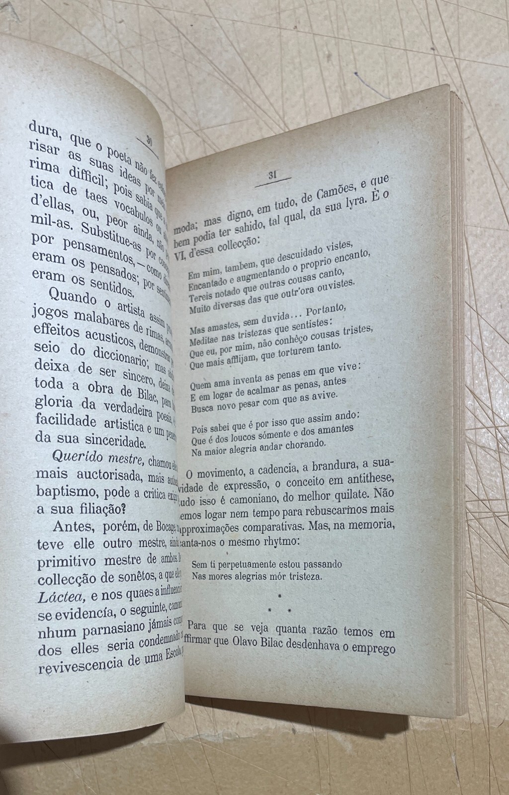 Letteratura Brasiliana, Olavo Bilac, Antica Edizione, Fernandes Costa, 1919