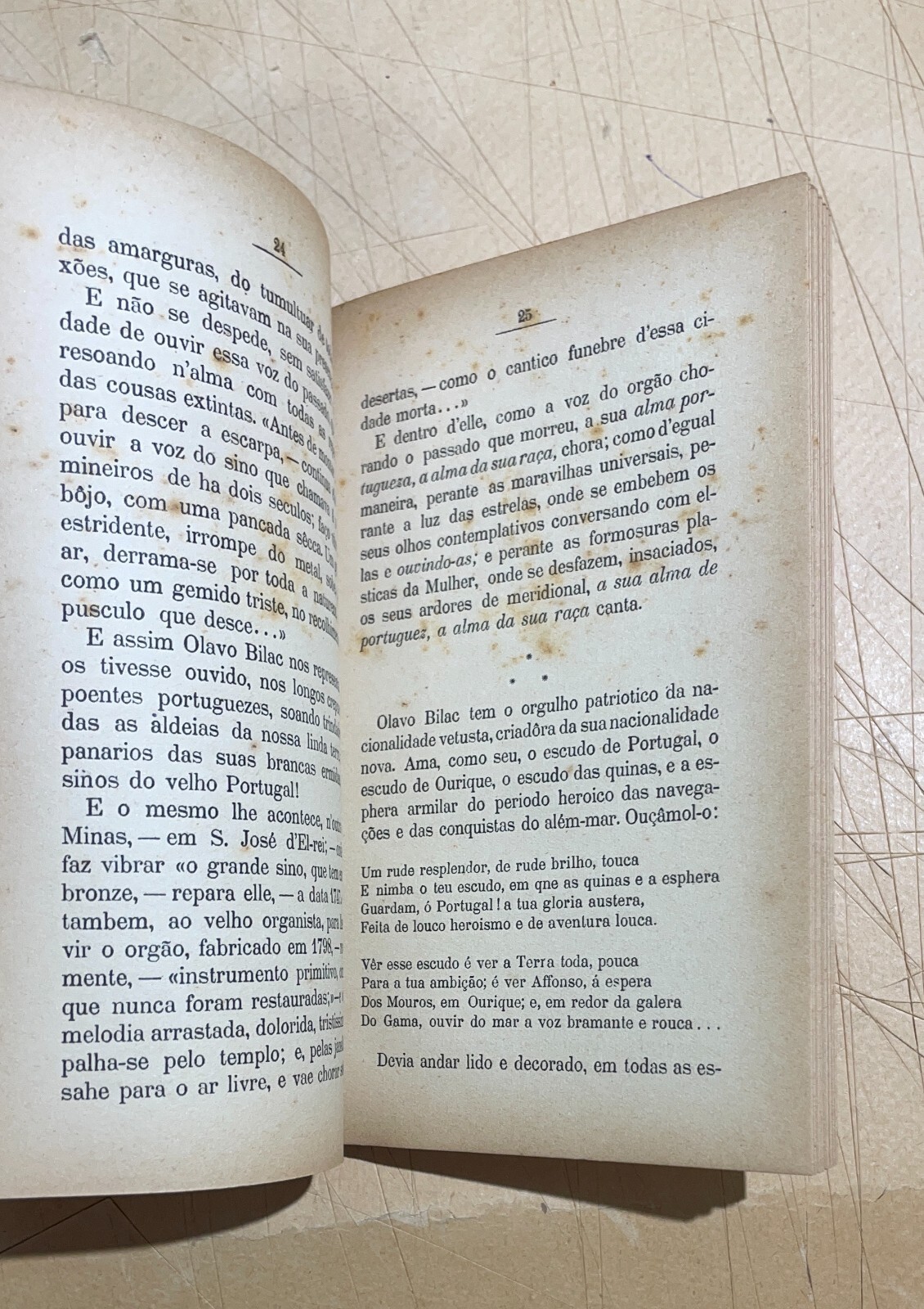 Letteratura Brasiliana, Olavo Bilac, Antica Edizione, Fernandes Costa, 1919
