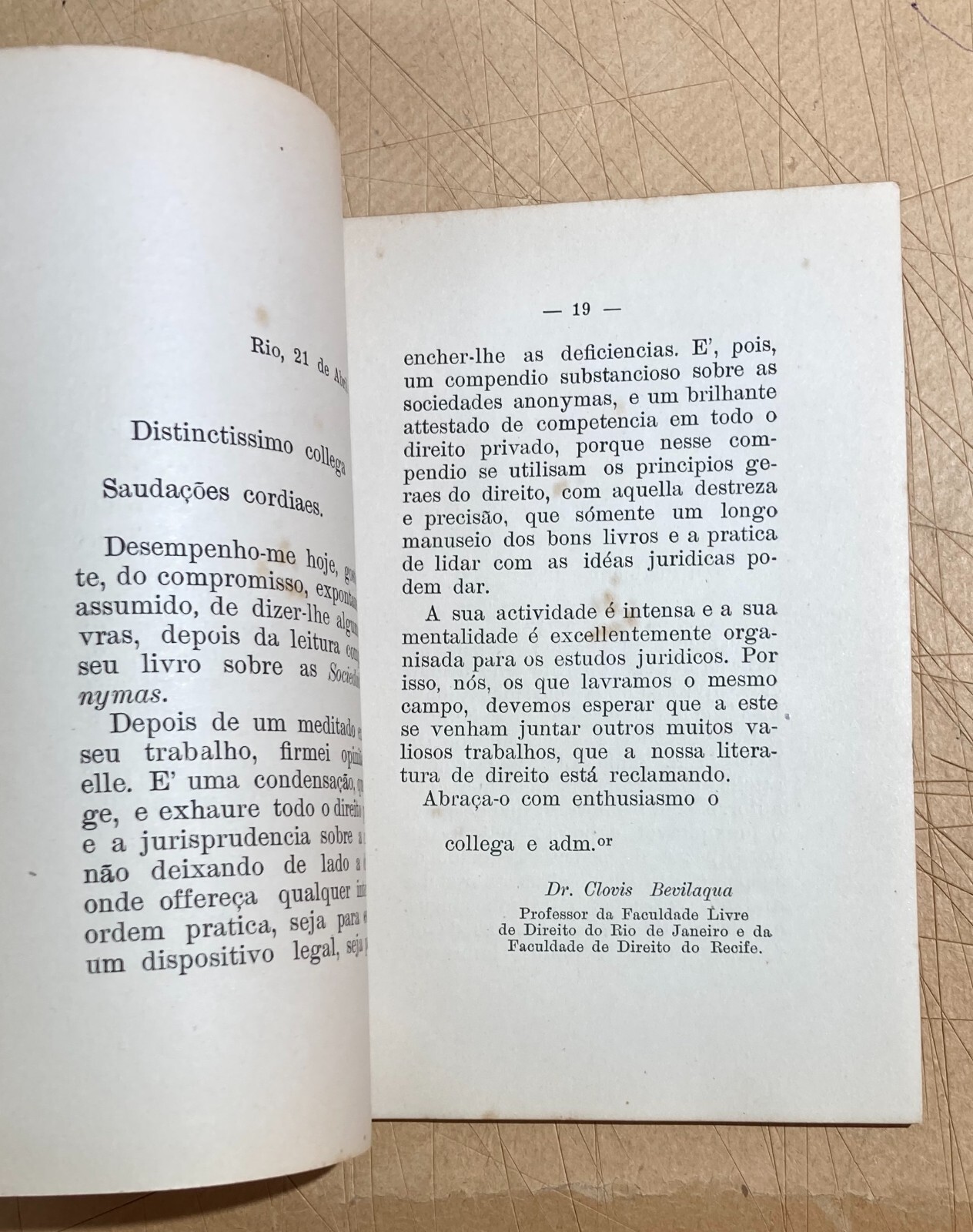 Giuridica   Brasile   Codice Brasiliano   Spencer Vampré   Raccolta Di Opinioni   1917