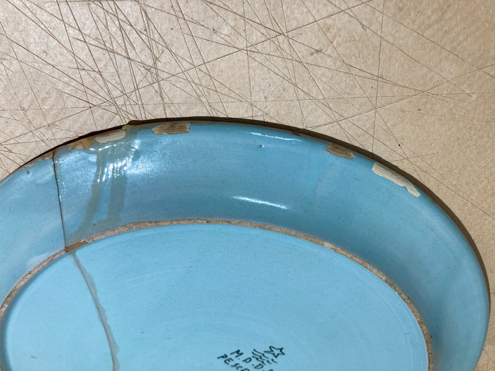 Ceramiche Da Collezione: Abruzzo, Pescara, M.A.D.A., Polci, Piatto Da Restaurare Floreale