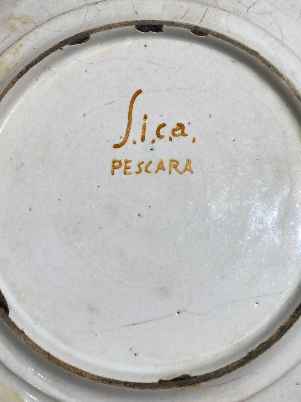 Piatto Decorativo In Ceramica S.I.C.A. Pescara, Metà '900