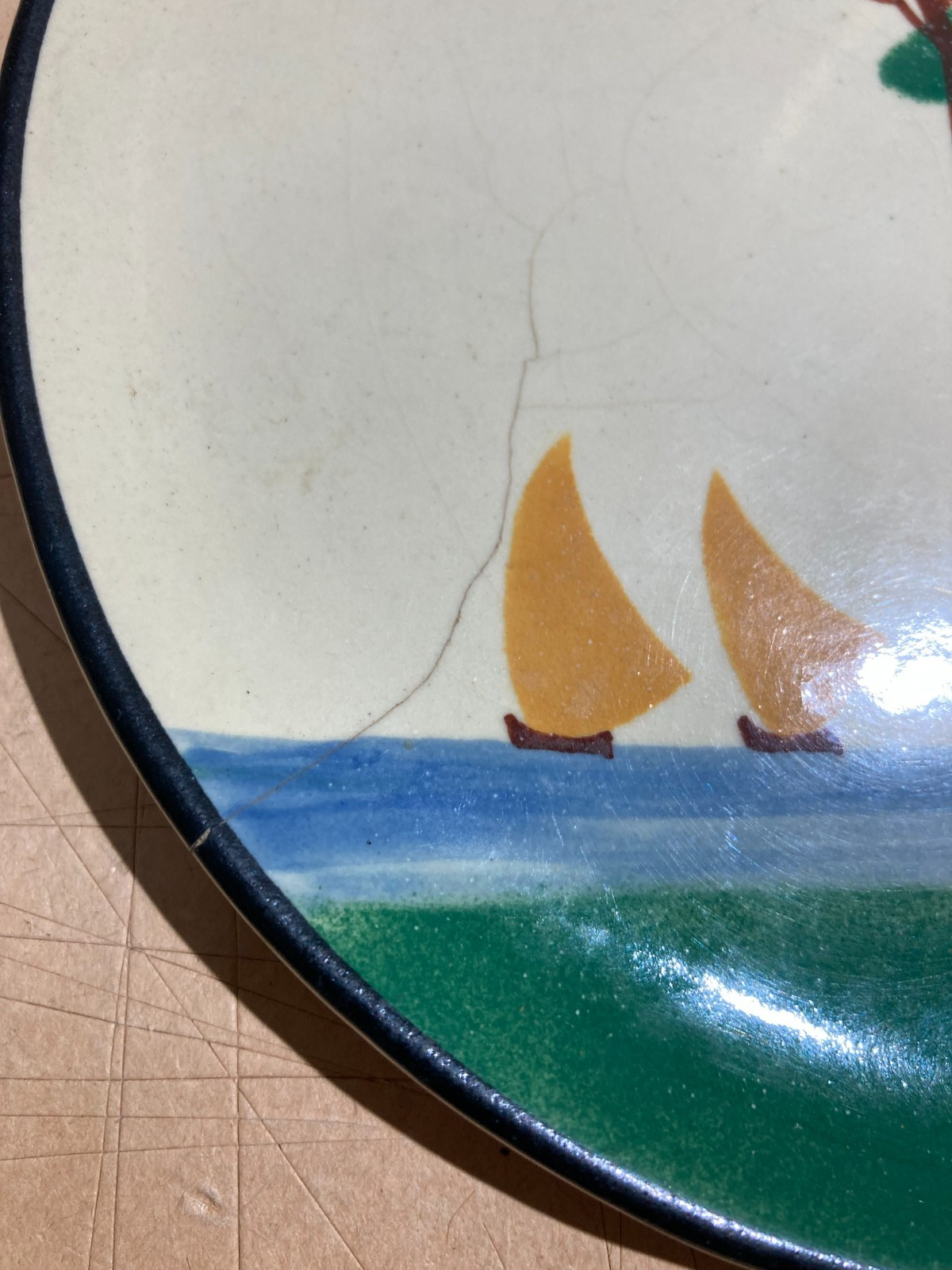 Ceramiche Da Collezione: Abruzzo, Piatto Decorativo Con Veduta Paesaggistica