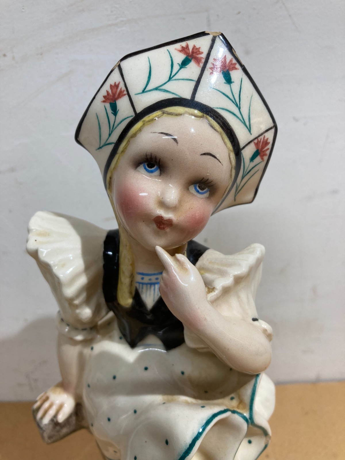 Scultura Olandesina In Ceramica Policroma, T. Galli, XX Secolo