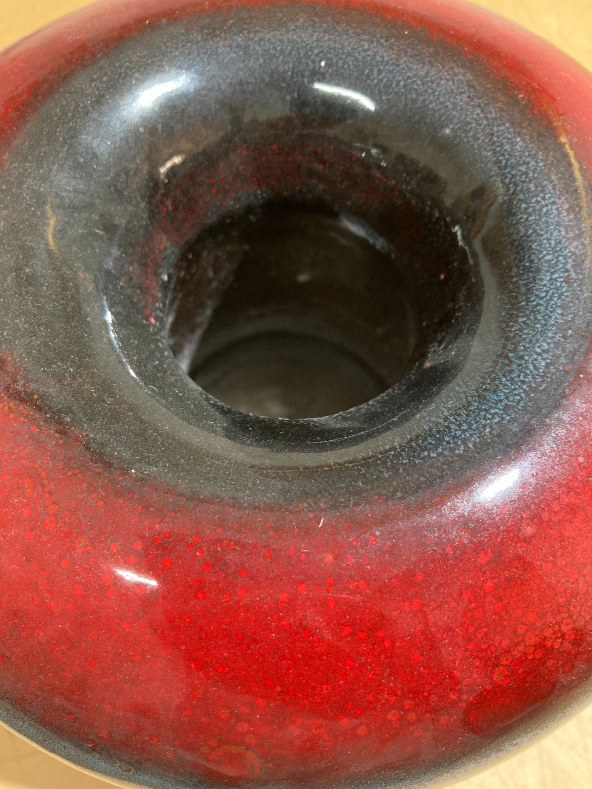 Vaso A Forma Di Fungo In Ceramica Policroma, Seconda Metà Del '900