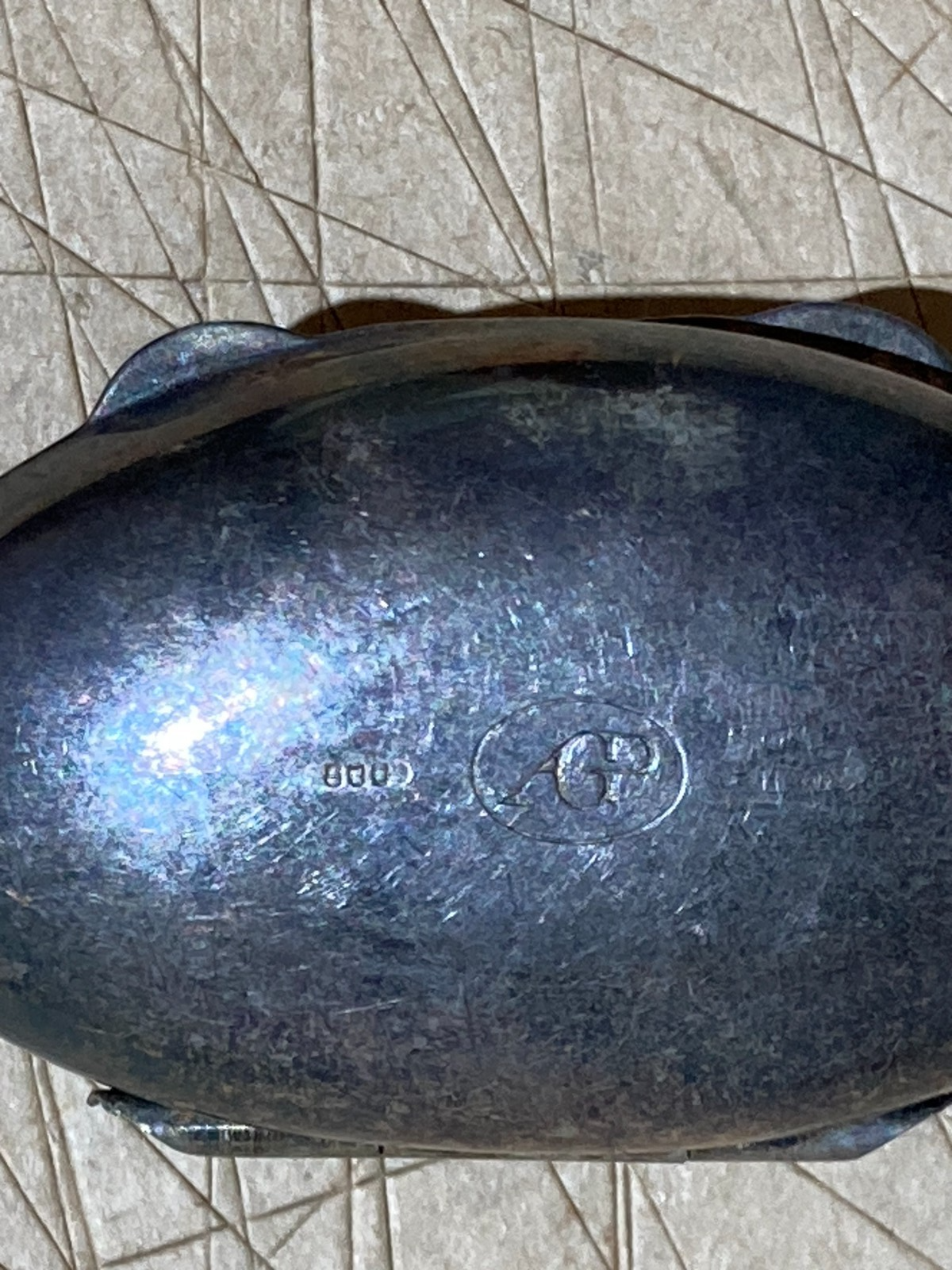 Scatolina Porta Pillole Ovale In Argento 800 Punzonata AGP