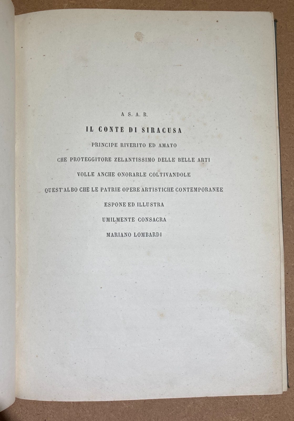 Albo Artistico Napoletano: Cammarano, Palizzi, De Napoli, Fergola, Ruo (1853)