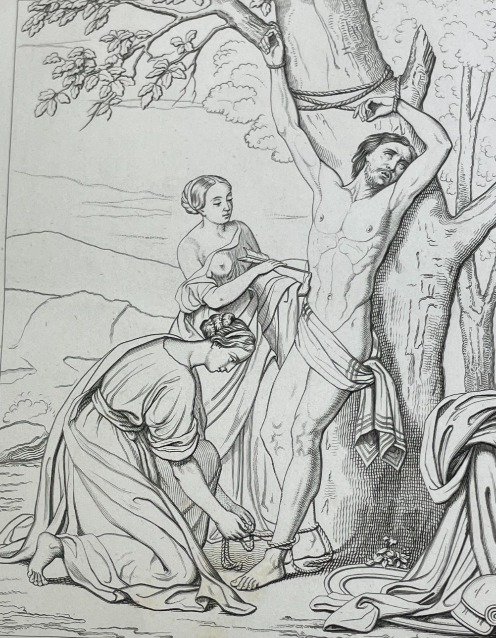 Arte Antica Devozionale: San Sebastiano. Opera Di Gennaro Ruo, Incisore Giovanni Fusaro, 1853