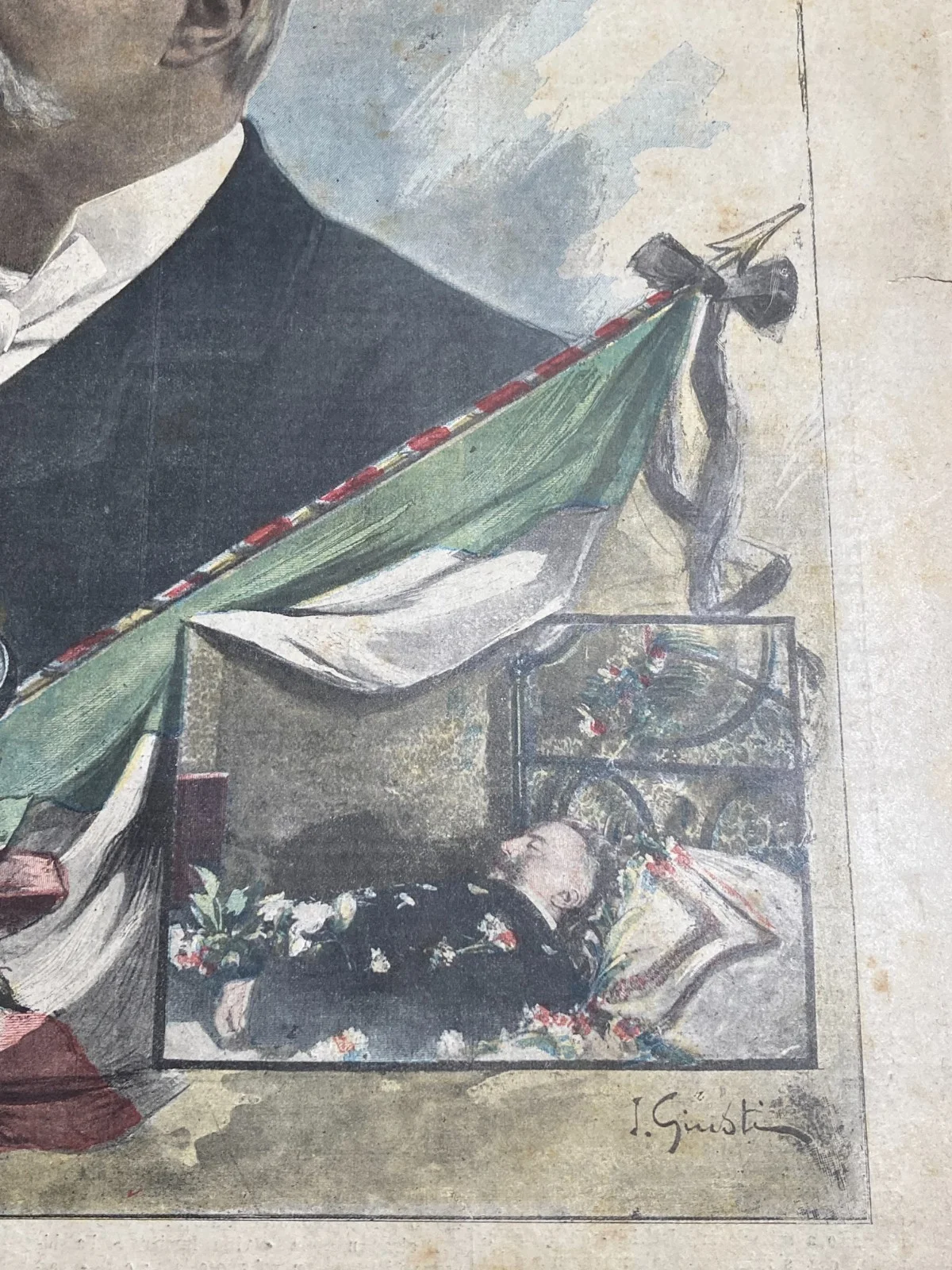 Death of Felice Cavallotti, Artist Giusti, Monument to Carlo Alberto, Rome, 1898