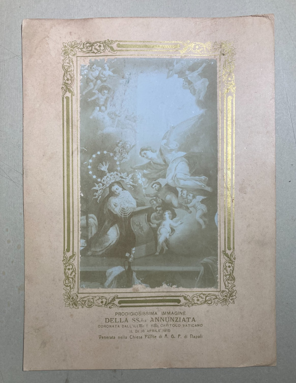 Arte Devozionale: Napoli, Madonna Dell'Annunziata, Incoronazione 1915, Rara Fotografia