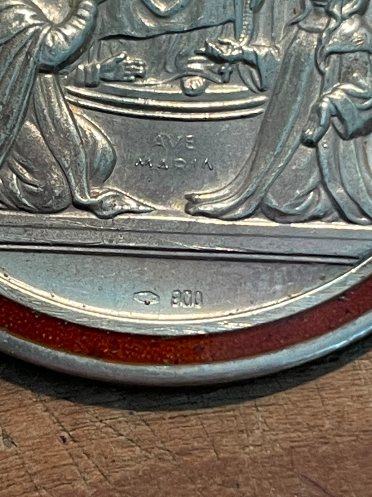 Arte Devozionale: Madonna Del Rosario Di Pompei, Placchetta In Argento 800