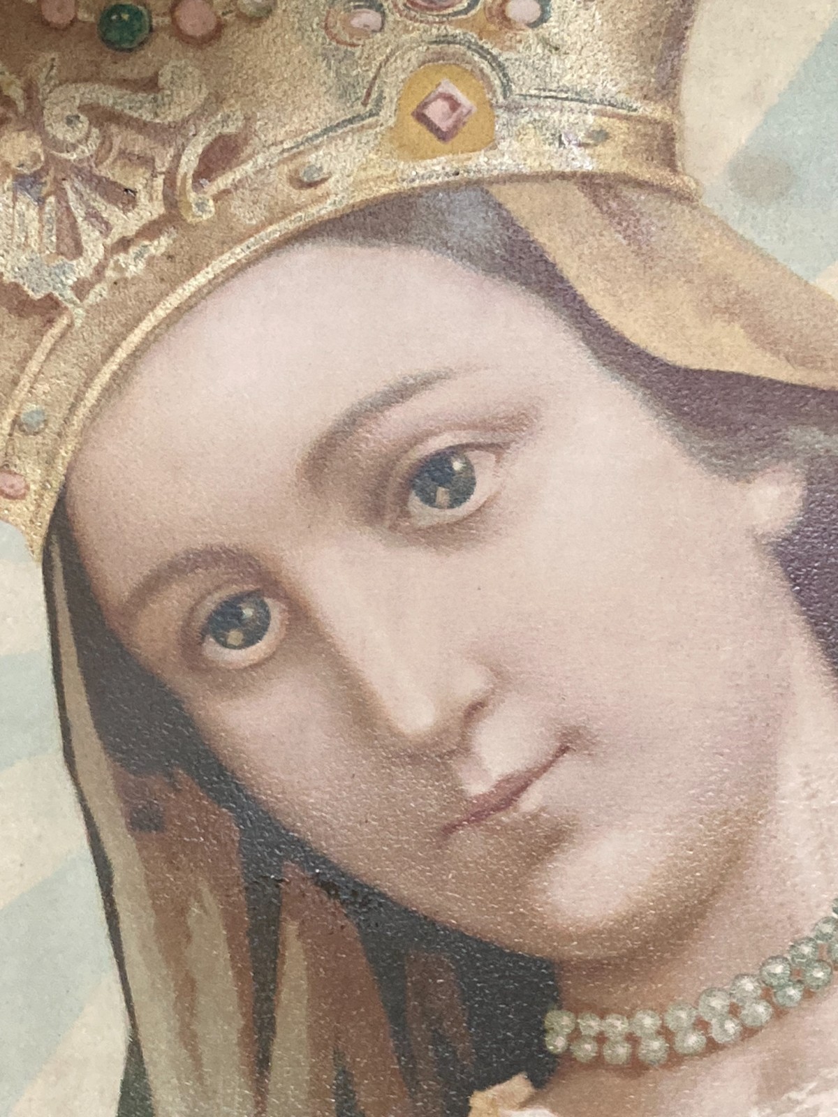 Antica Stampa Devozionale: Madonna Con Bambino (Madonna Dell'Arco)