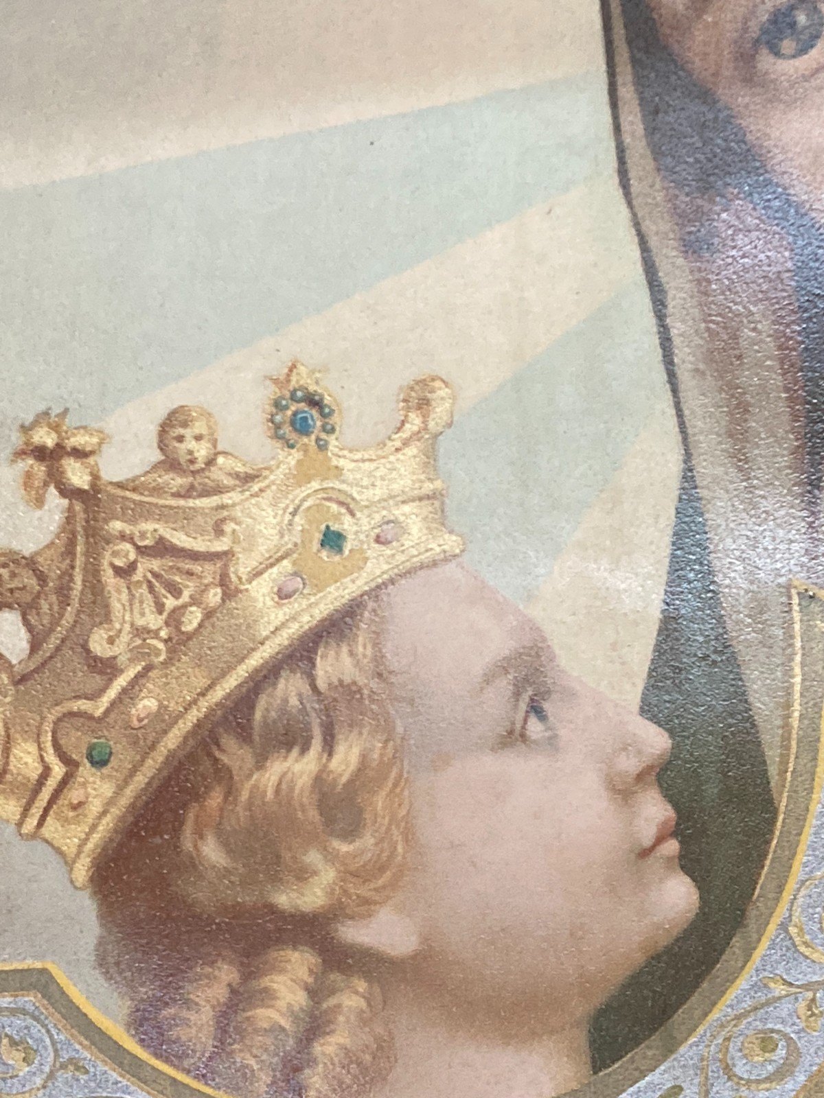 Antica Stampa Devozionale: Madonna Con Bambino (Madonna Dell'Arco)