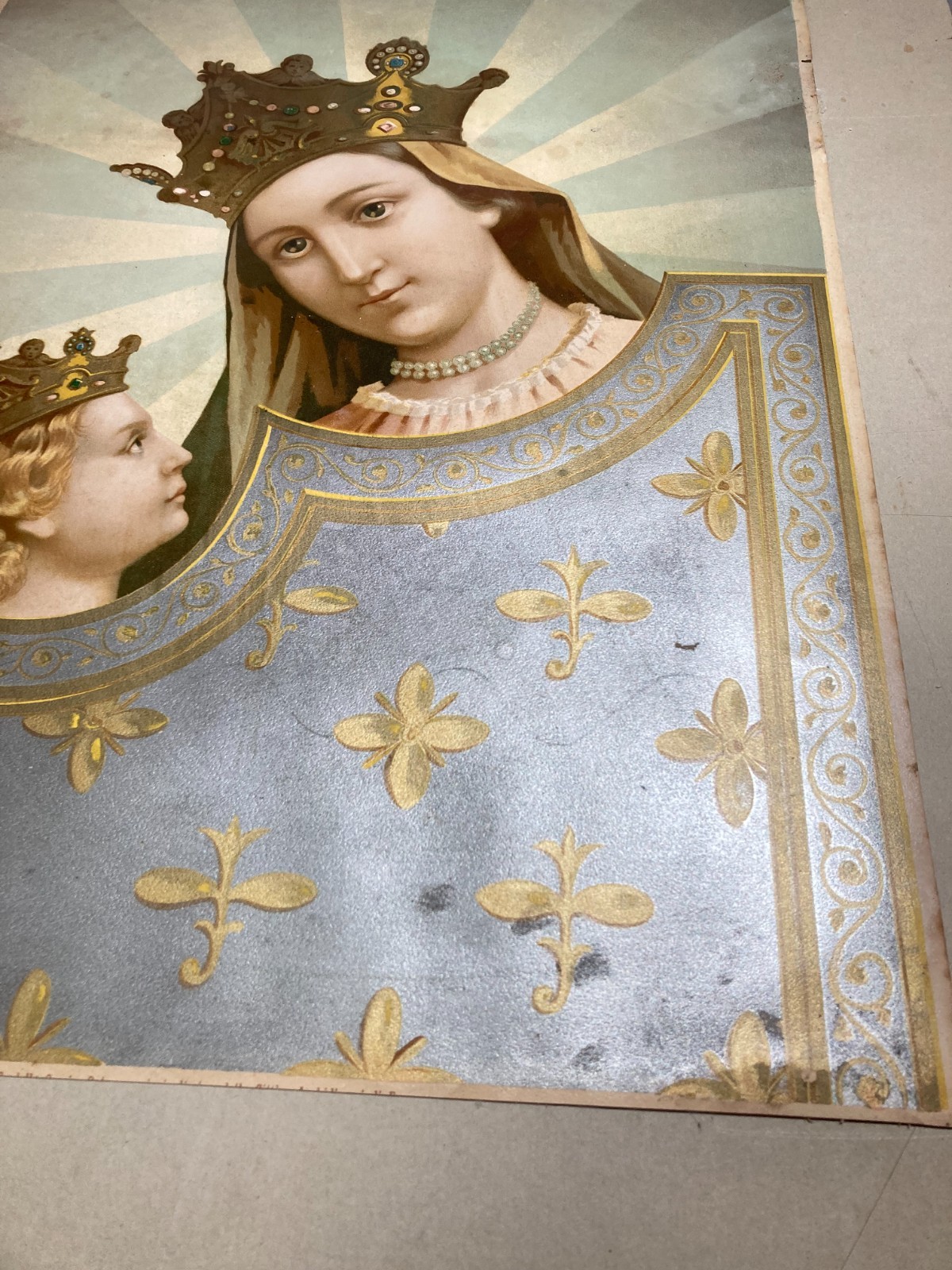 Antica Stampa Devozionale: Madonna Con Bambino (Madonna Dell'Arco)