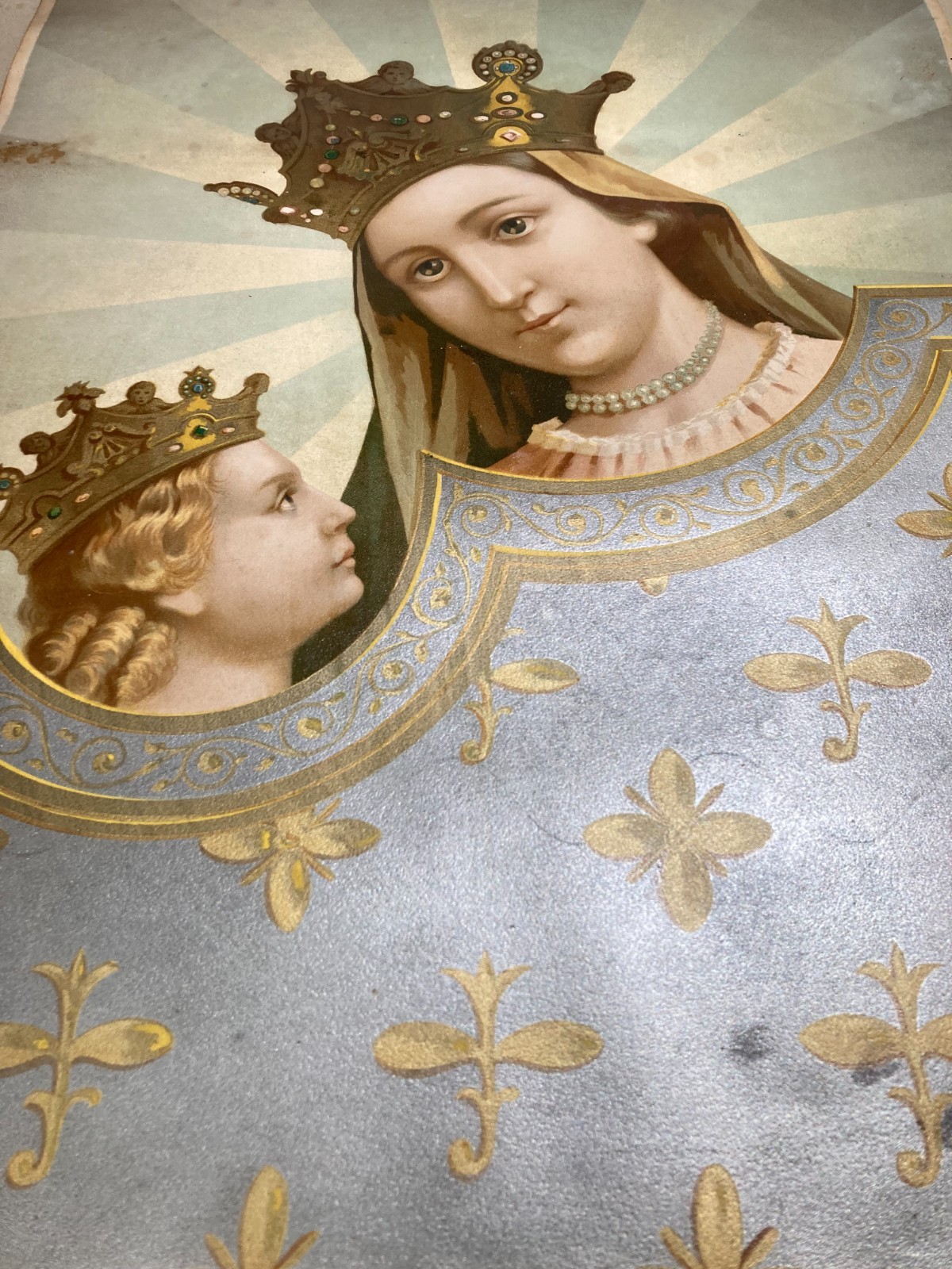 Antica Stampa Devozionale: Madonna Con Bambino (Madonna Dell'Arco)
