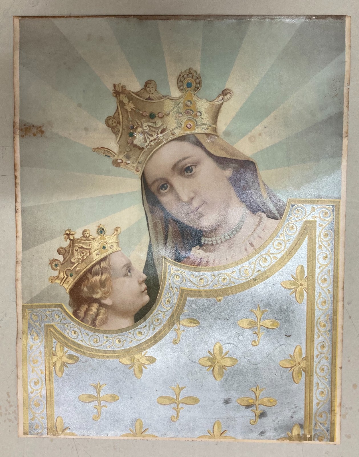 Antica Stampa Devozionale: Madonna Con Bambino (Madonna Dell'Arco)
