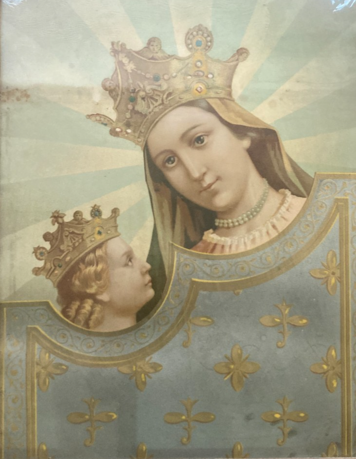 Antica Stampa Devozionale: Madonna Con Bambino (Madonna Dell'Arco)