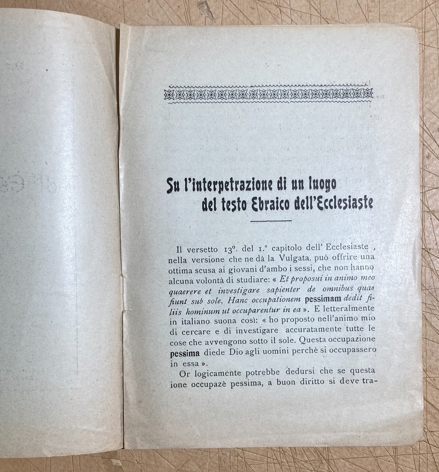 Barone   Saggi Di Esegesi Biblica   Rara Antica Edizione Con Dedica   Napoli, 1924