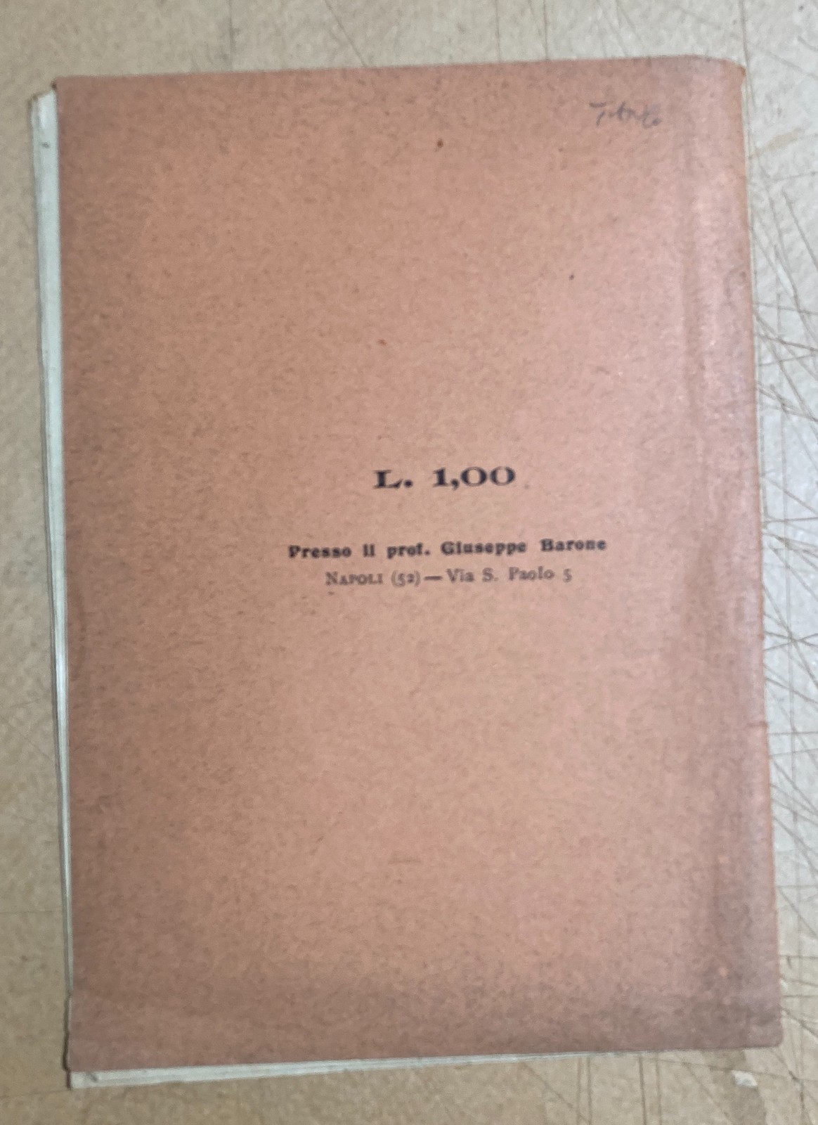 Barone   Saggi Di Esegesi Biblica   Rara Antica Edizione Con Dedica   Napoli, 1924