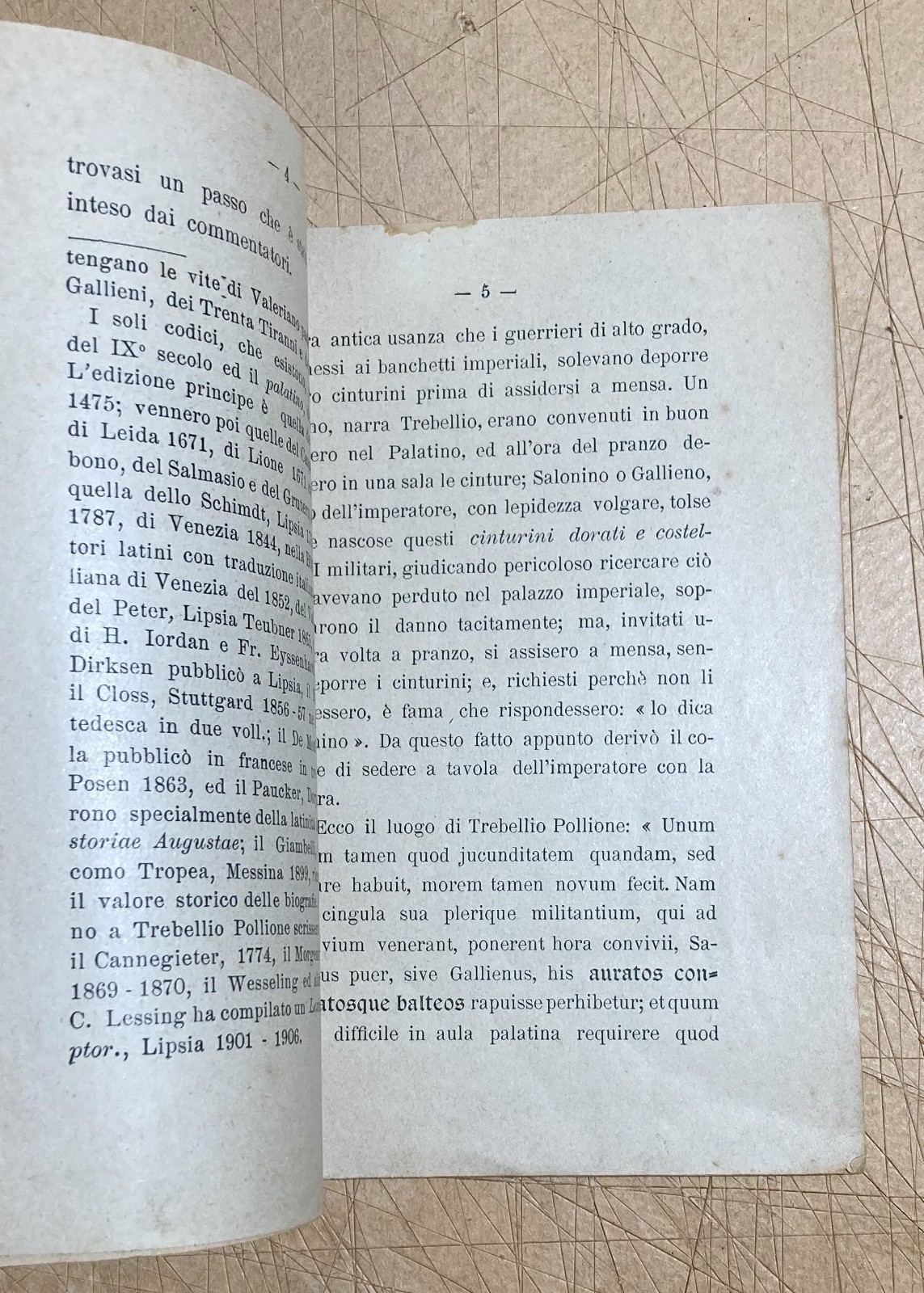 Barone: Su Di Un Passo Di Trebellio Pollione. Astrologia E Talismani, Nola, 1914