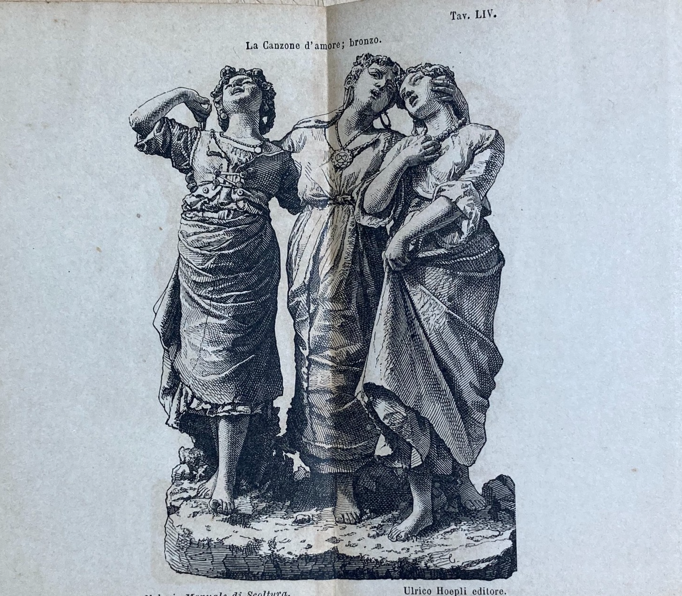 Arte, Scultura, Abruzzo: Artista Barbella, Canto d'Amore. Antica Illustrazione Del XIX Secolo