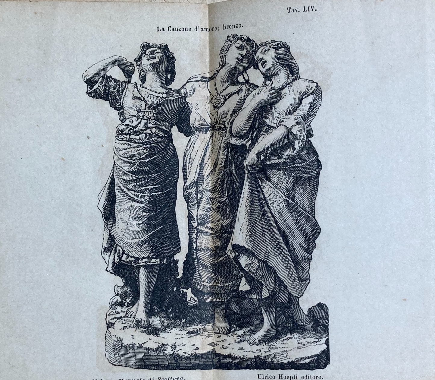 Arte, Scultura, Abruzzo: Artista Barbella, Canto d'Amore. Antica Illustrazione Del XIX Secolo
