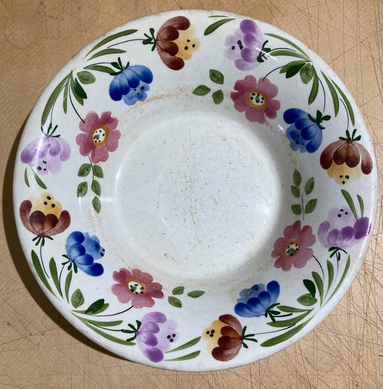 Richard Ginori Mondovì: Antica Ceramica Floreale Con Marchio Araldico, Piatto Fondo