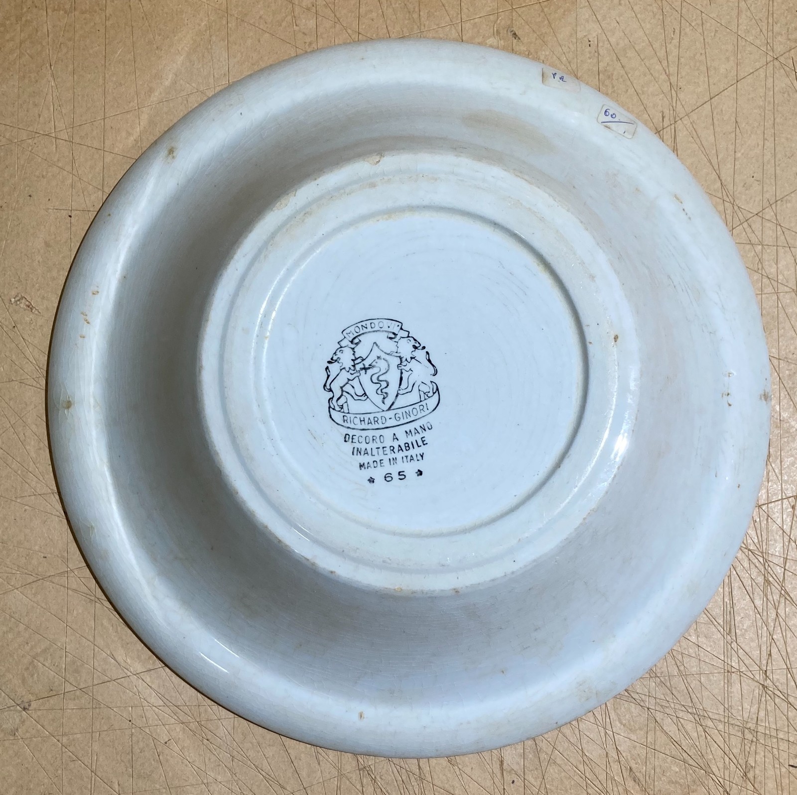 Richard Ginori Mondovì: Antica Ceramica Floreale Con Marchio Araldico, Piatto Fondo