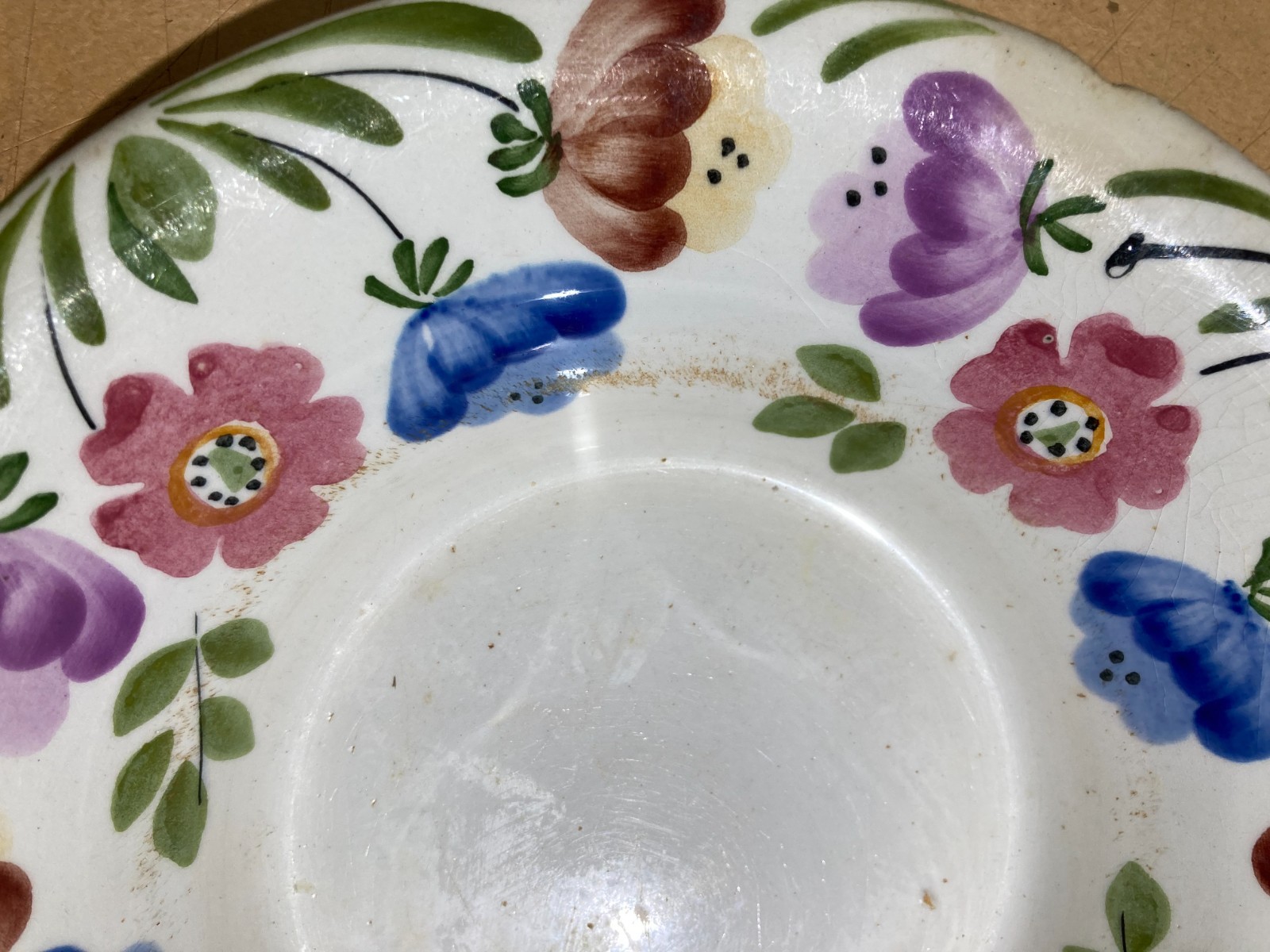 Mondovì, Richard Ginori: Antica Ceramica Floreale, Piatto Fondo Con Marchio Araldico