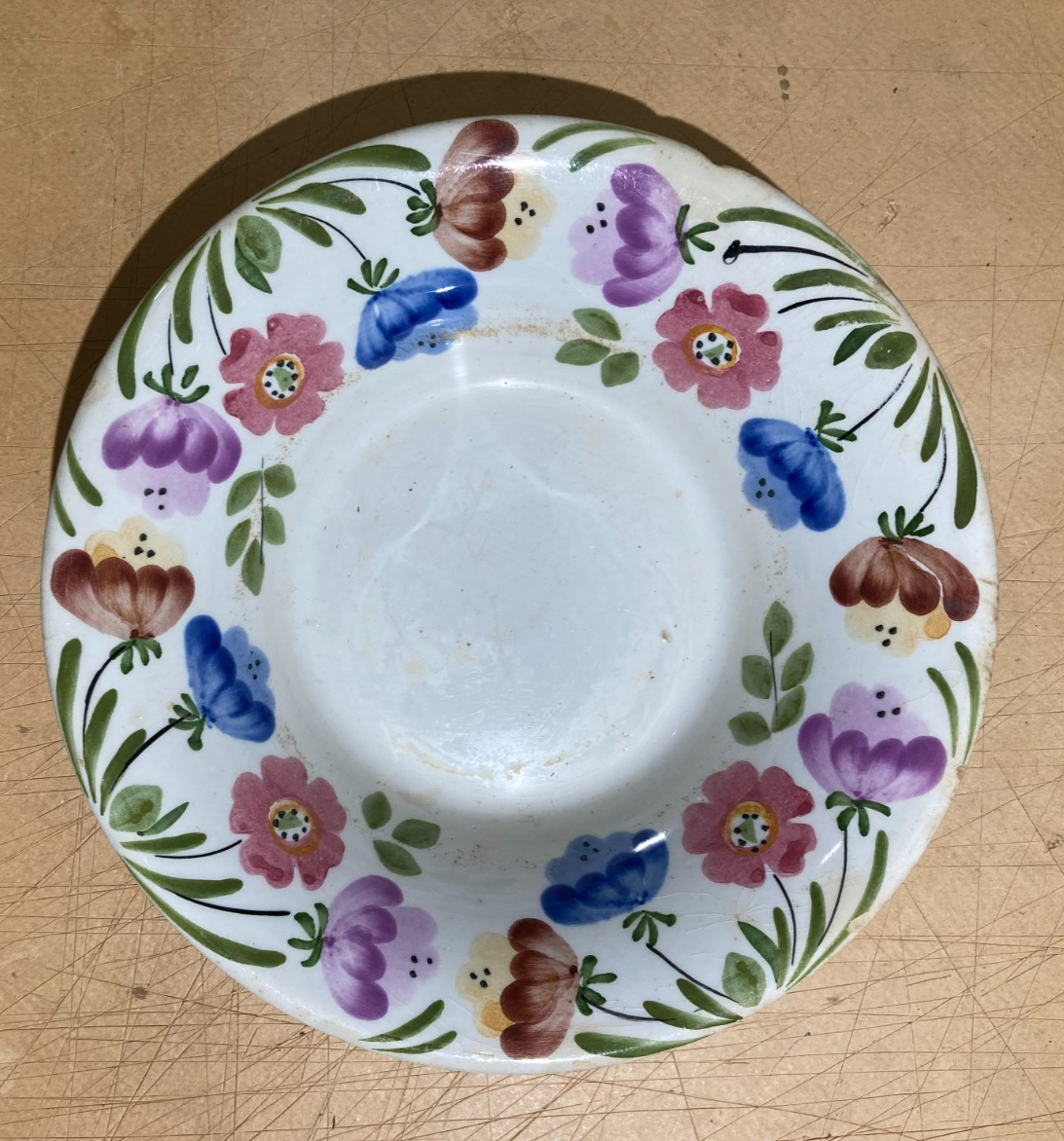 Mondovì, Richard Ginori: Antica Ceramica Floreale, Piatto Fondo Con Marchio Araldico