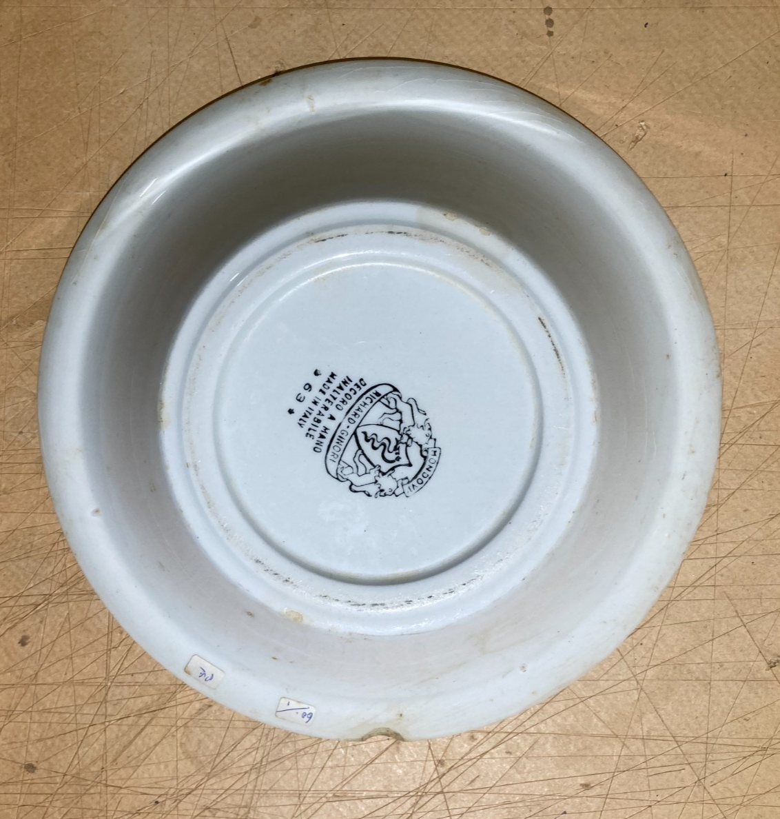 Mondovì, Richard Ginori: Antica Ceramica Floreale, Piatto Fondo Con Marchio Araldico