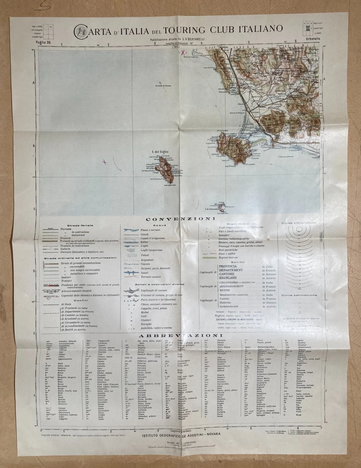 Toscana Grosseto Mappa Geografica Orbetello Viabilità Ferrovie Giglio Giannutri