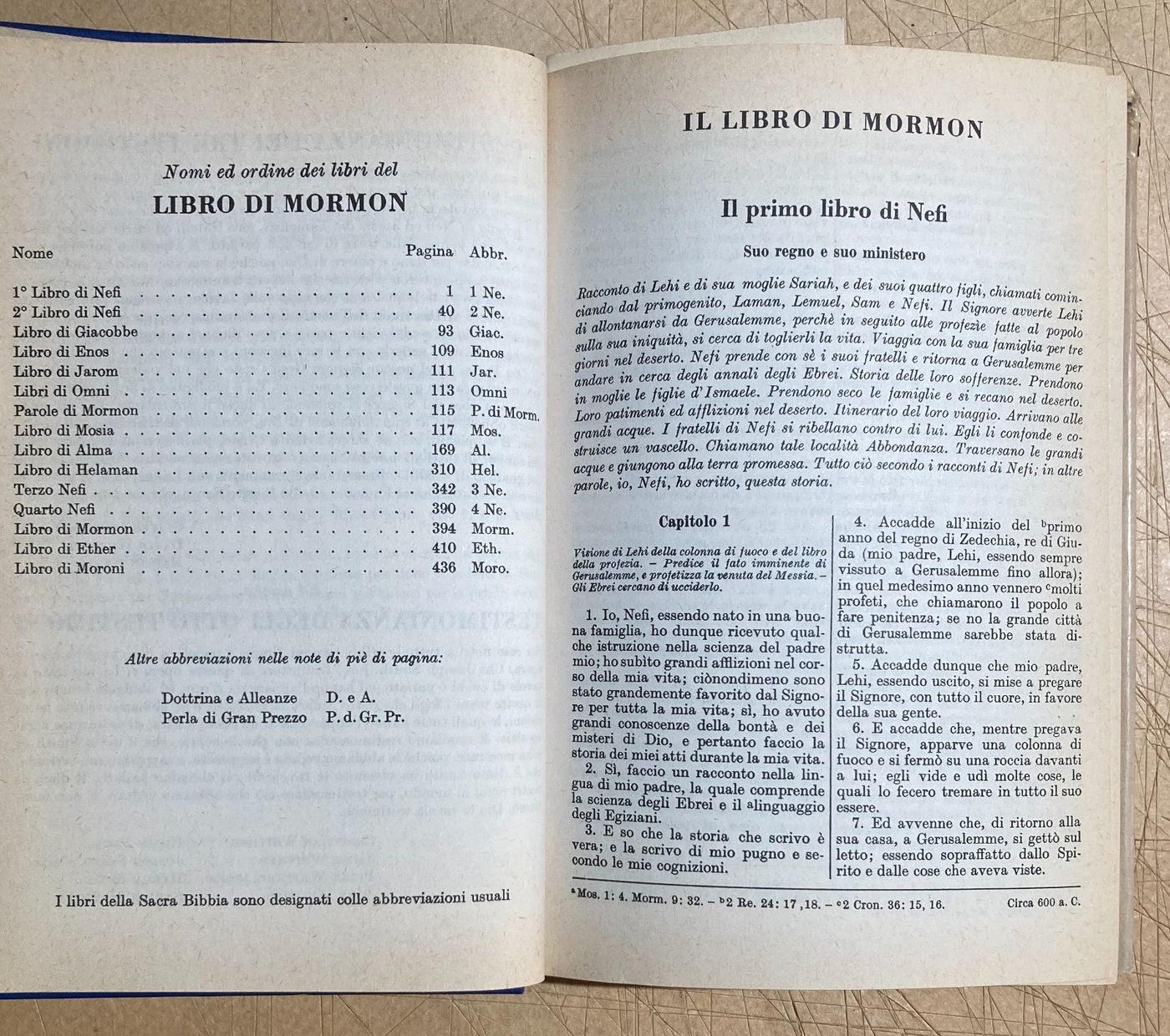 Il Libro Di Mormon: Racconto Scritto Dalla Mano Di Mormon, 1973