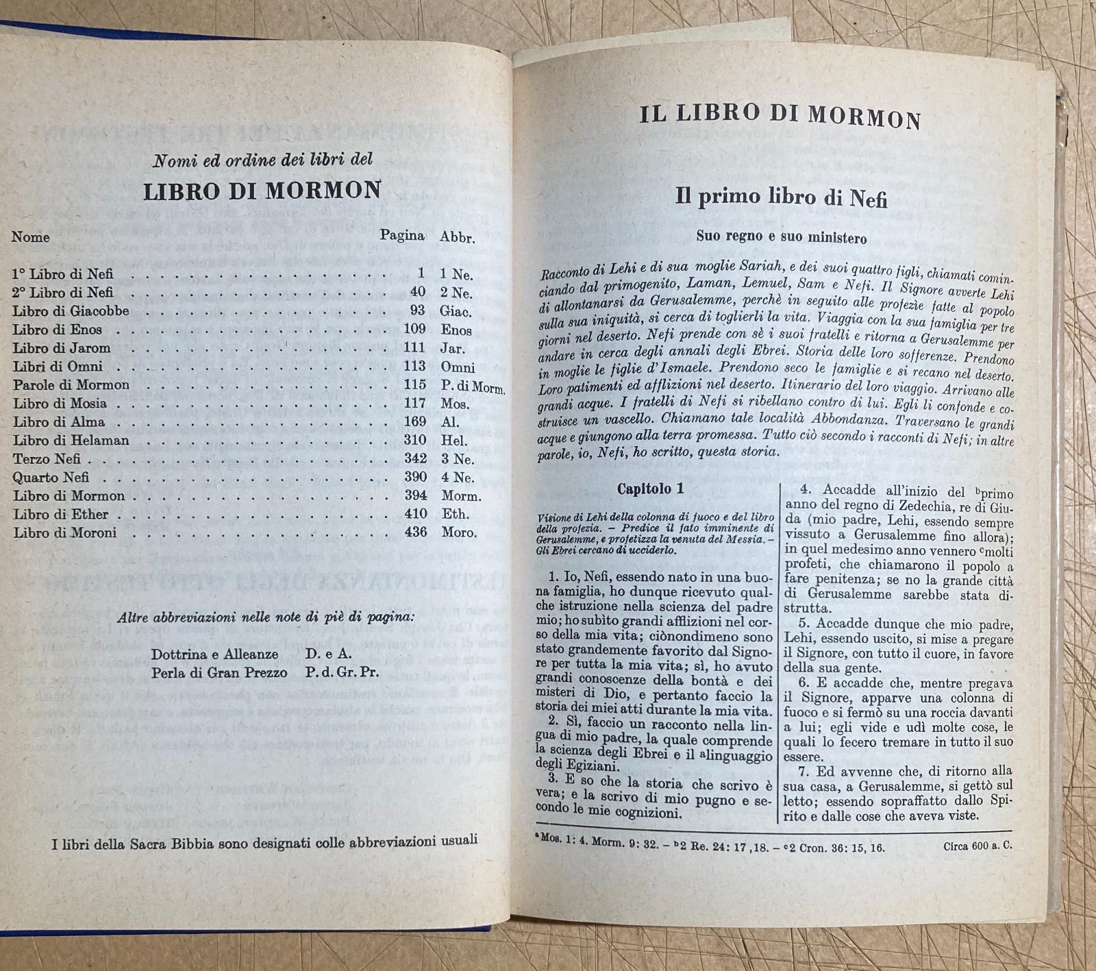 Il Libro Di Mormon: Racconto Scritto Dalla Mano Di Mormon, 1973
