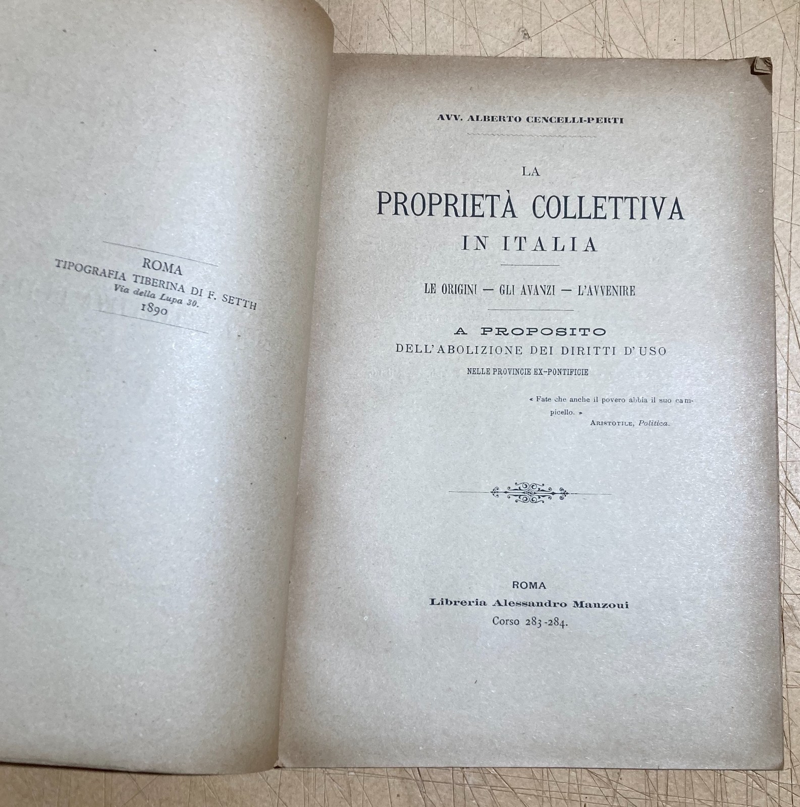 Economia, Stato Sociale, Proprietà Collettiva, Demanio Sardegna, Marche, Emilia 1890