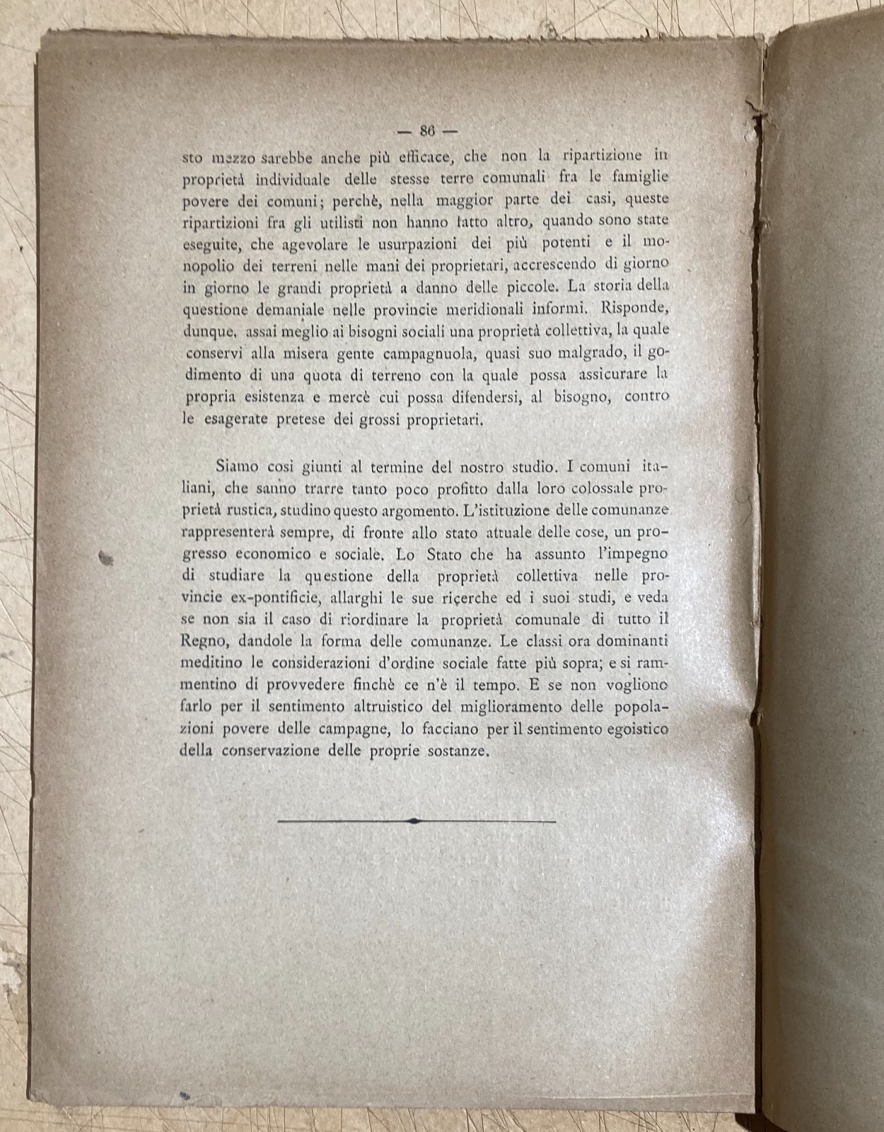 Economia, Stato Sociale, Proprietà Collettiva, Demanio Sardegna, Marche, Emilia 1890