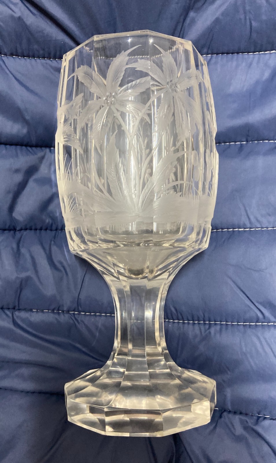 Vetri Da Collezione   Decorativo Bicchiere Inciso Con Uccelli E Vegetazione