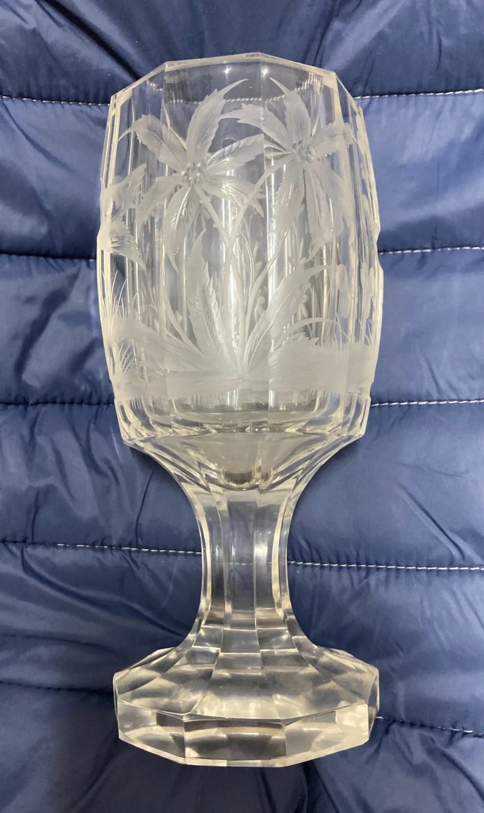 Collectible Glass, Decorative Glass Engraved with Birds and Foliage