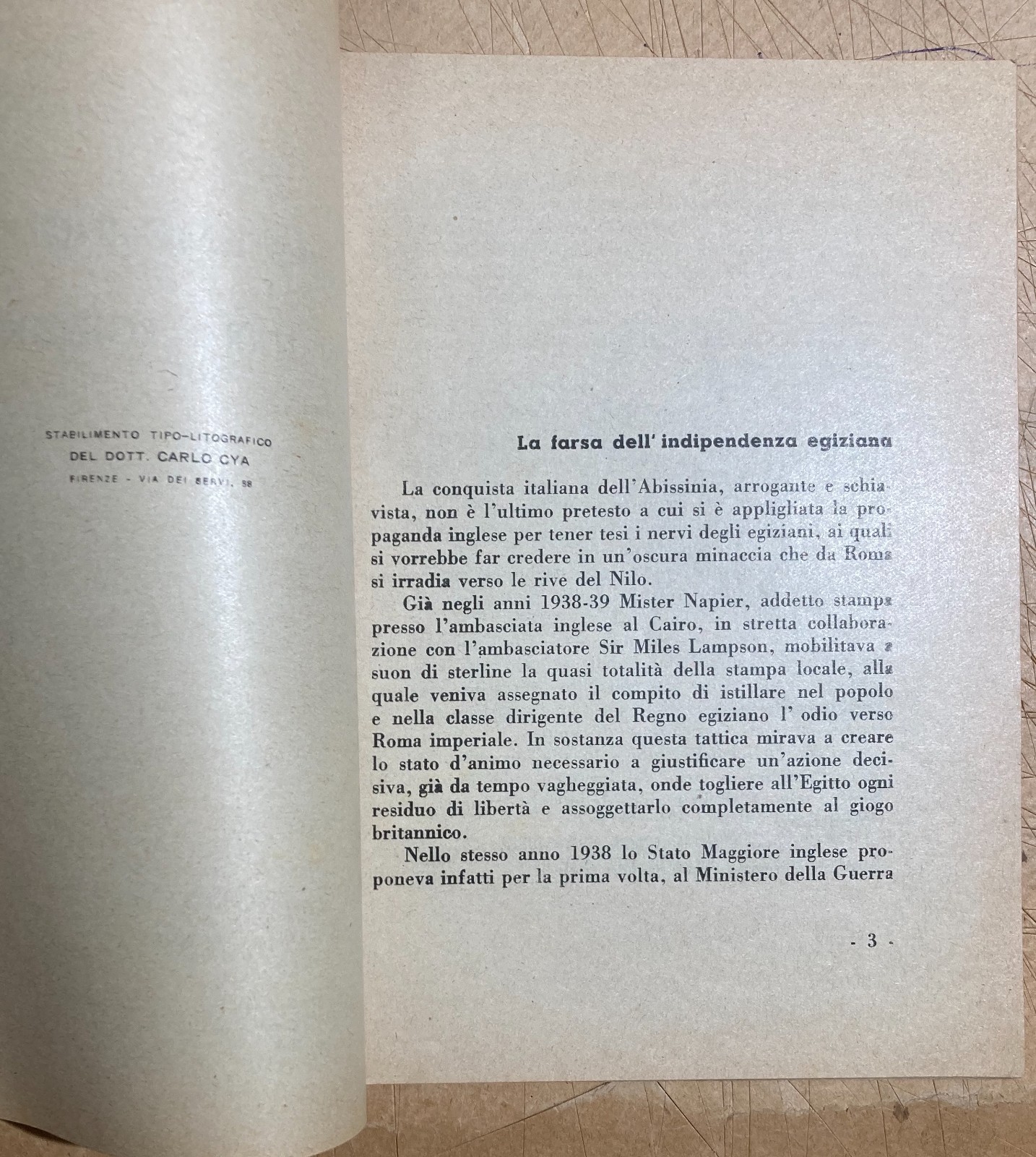 Dispotismo Inglese In Terra Egiziana: Saad Zaghloul E L'Indipendenza Dell'Egitto (1940)