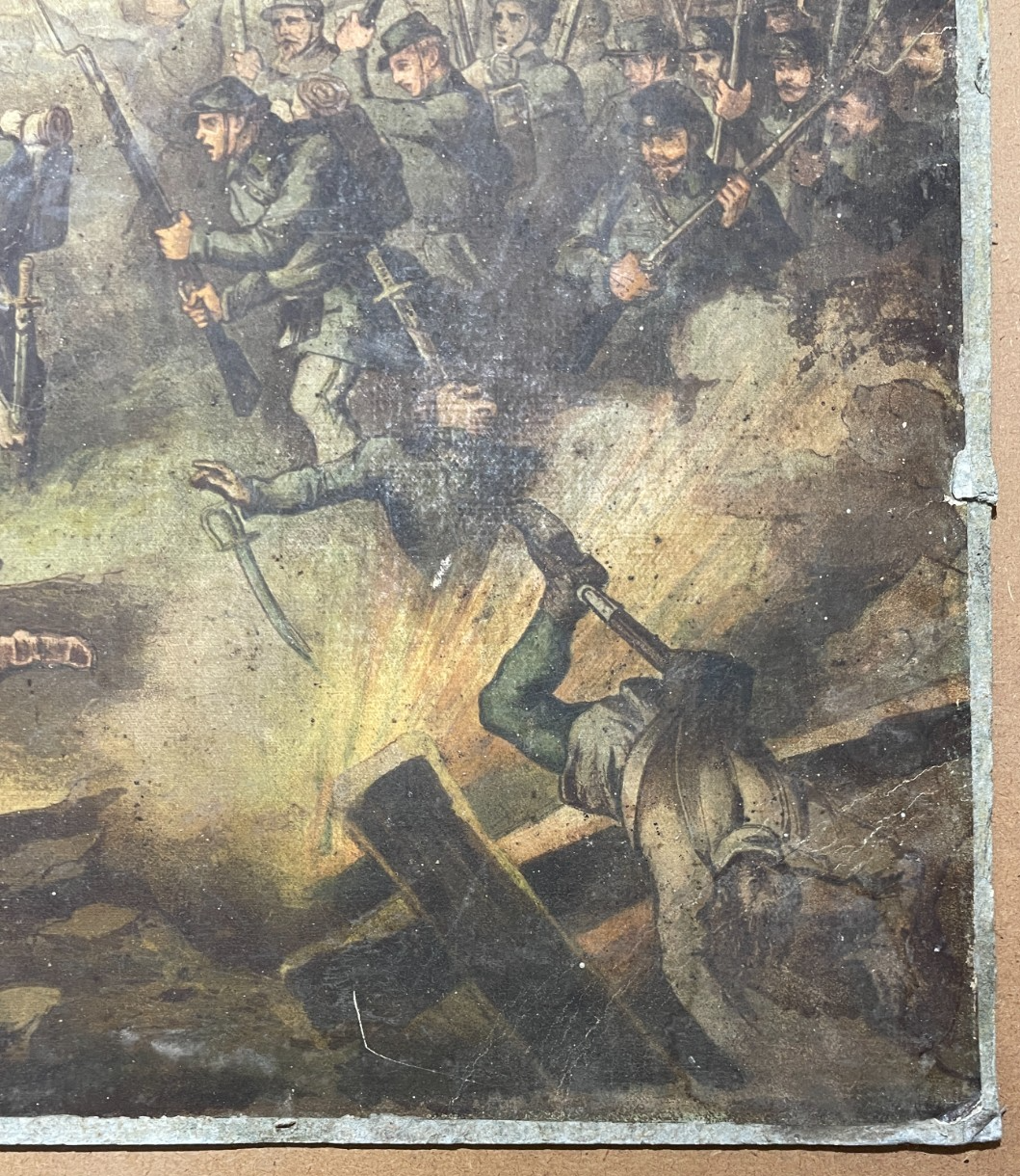 Militaria   Risorgimento   Battaglia Di Varese   Antica Stampa   Oleografia   De Belly