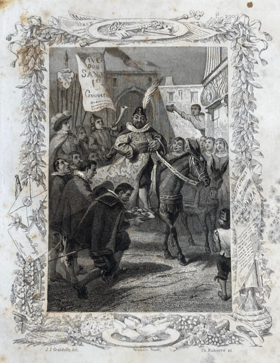 Cervantes   Antica Rara Edizione Illustrata   Tours   1848   Artista Grandville   Tavole