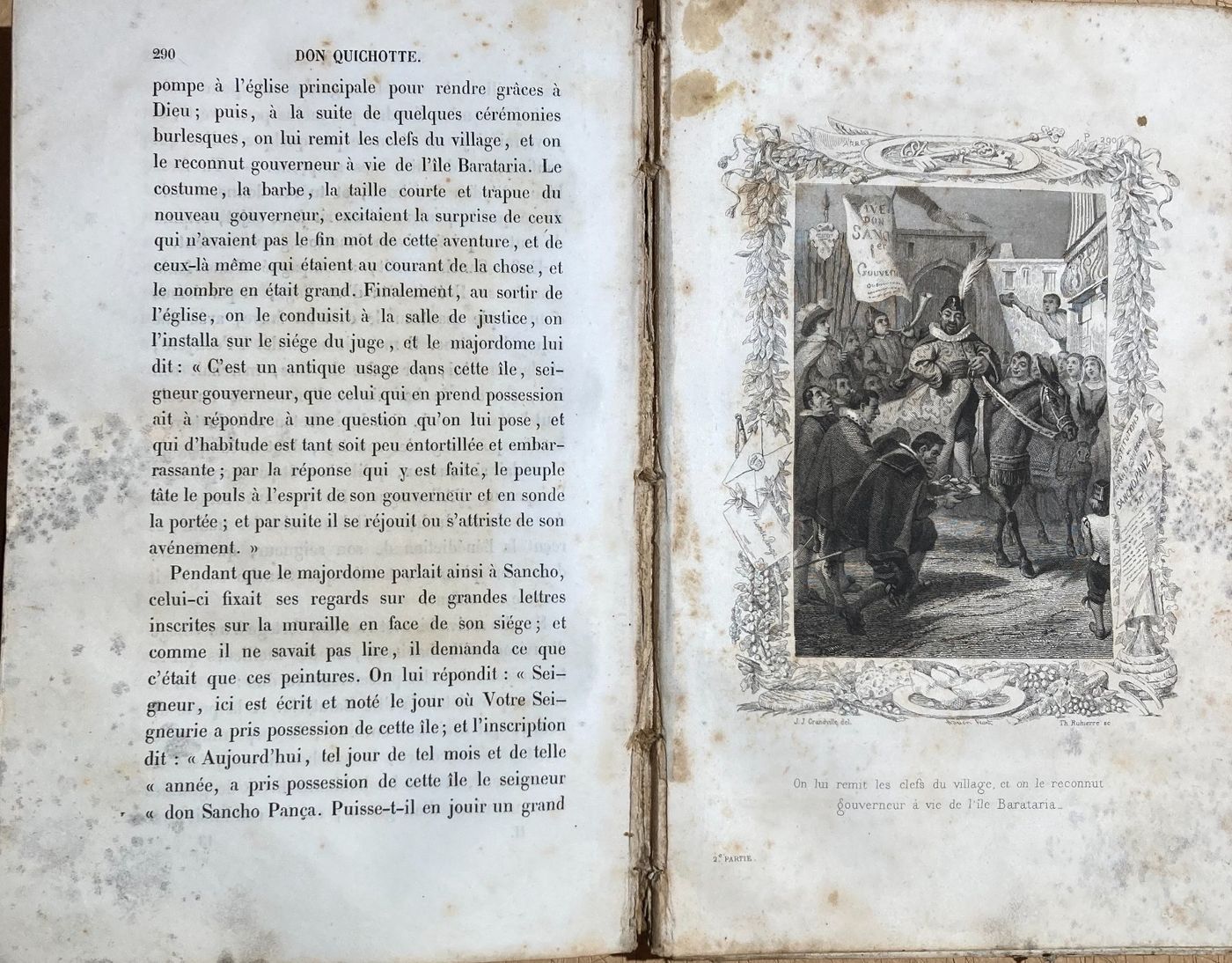 Cervantes   Antica Rara Edizione Illustrata   Tours   1848   Artista Grandville   Tavole