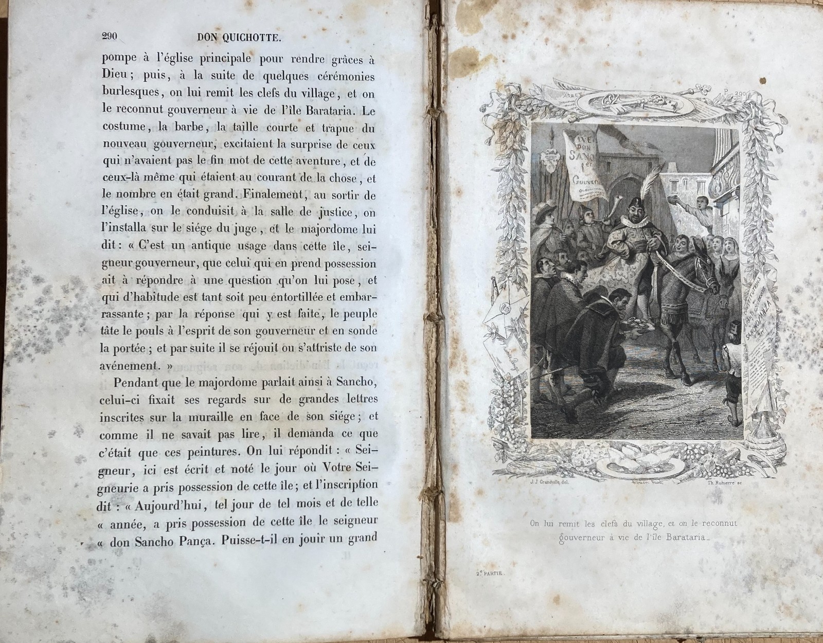 Cervantes   Antica Rara Edizione Illustrata   Tours   1848   Artista Grandville   Tavole