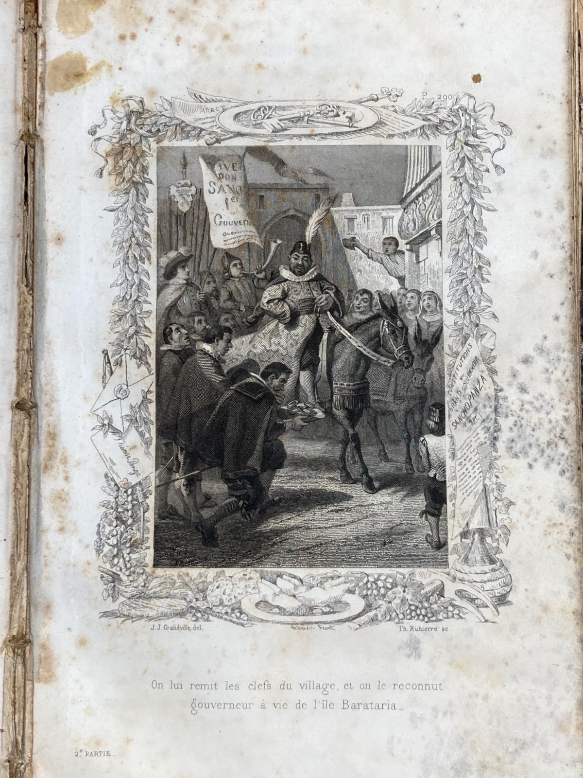 Cervantes   Antica Rara Edizione Illustrata   Tours   1848   Artista Grandville   Tavole